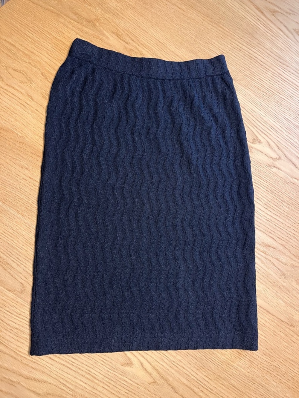 Classic Black Knit Pencil Skirt